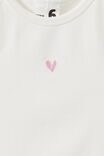 Fitted Essential Racer Back Tank, VANILLA/BALLET PINK HEART - example image 3