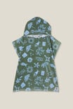 Kids Hooded Towel - Personalised, SWAG GREEN/MYKONOS - alternate image 1