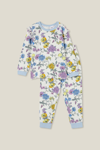 Ava Long Sleeve Pyjama Set, VANILLA/ANNIE FLORAL