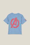 Camiseta - The Avengers License Drop Shoulder Short Sleeve Tee, LCN MAR DUSTY BLUE/MARVEL GROUP - vista alternativa 3
