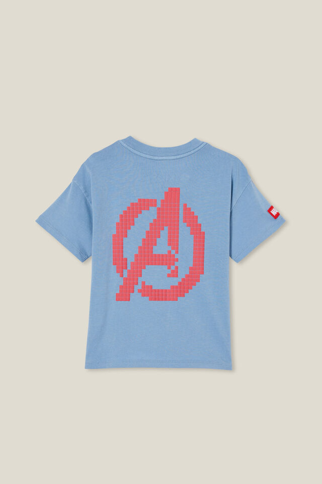 Camiseta - The Avengers License Drop Shoulder Short Sleeve Tee, LCN MAR DUSTY BLUE/MARVEL GROUP