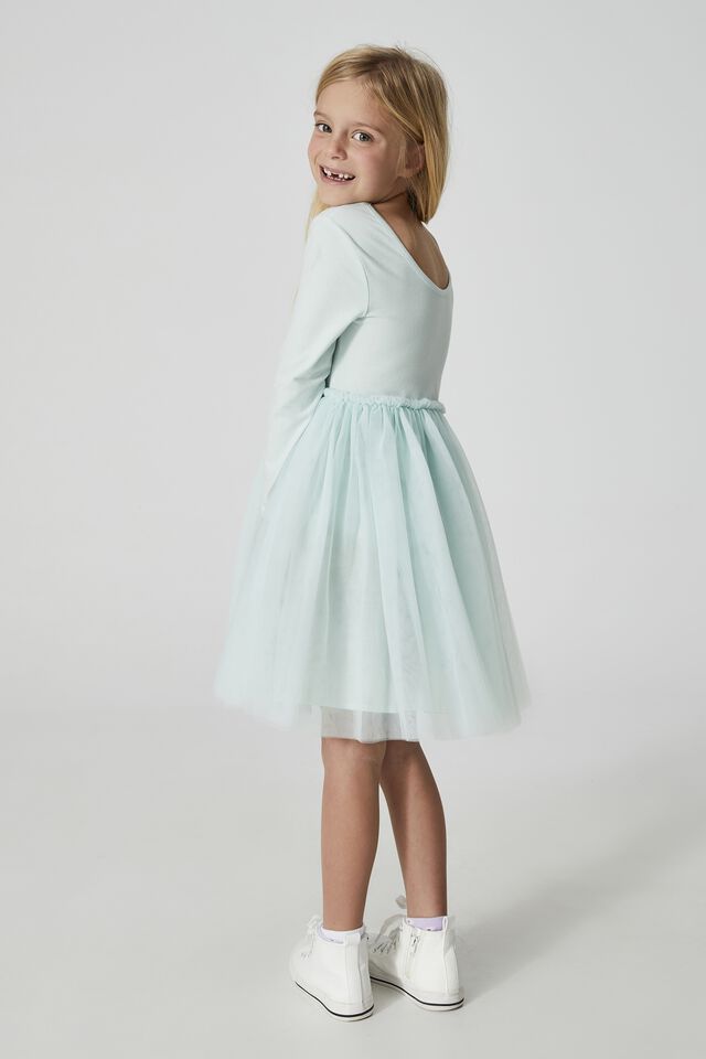 Disney Ivy Long Sleeve Dress, LCN DIS/DUCK EGG/JASMINE