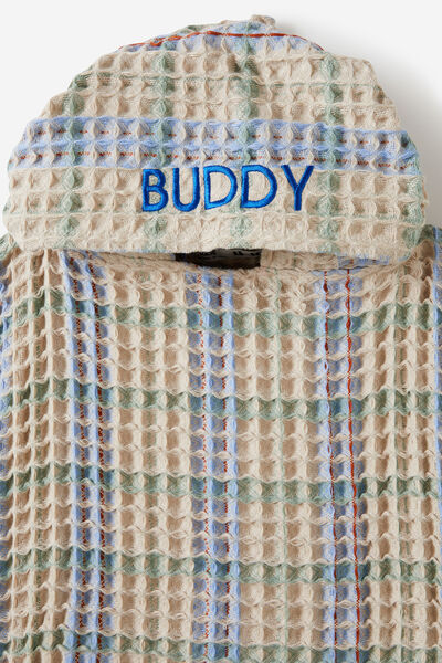 Kids Hooded Towel - Personalised, RAINY DAY/CHECK WAFFLE