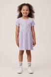 Sally Button Front Short Sleeve Dress, LILAC DROP WAFFLE - alternate image 2