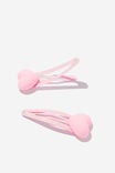 Sadie Snap Clips, BLUSH PINK/MATTE HEARTS - alternate image 2