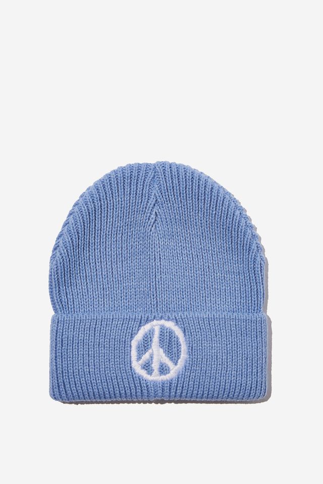 Winter Knit Beanie, DUSK BLUE PEACE