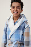 Boys Flannel Hooded Gown, FROSTY BLUE/WINTERS CHECK - alternate image 4