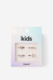 Kids 4Pk Ring Set, SILVERY/GEMMIE MULTI - example image 2