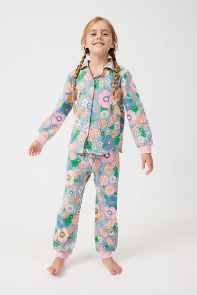Angie Long Sleeve Pyjama Set, RUSTY AQUA/JUNIPER FLORAL