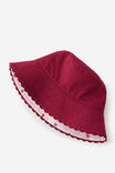 Kids Reversible Bucket Hat, BALLET PINK / GINGHAM - example image 3