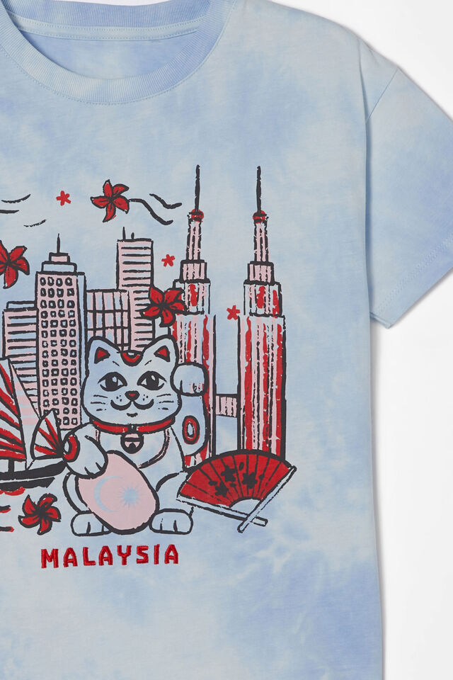 Poppy Short Sleeve Graphic Print Tee, DUSK BLUE TIE DYE/MALAYSIA