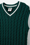 Kingsley Knit Vest, PINE TREE GREEN/CABLE STRIPE - alternate image 2