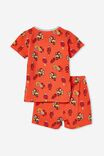 Hudson Short Sleeve Pyjama Set, RED ORANGE LUCKY DRAGONS
