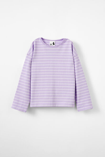 Piper Long Sleeve Tee, LILAC DROP/VANILLA STRIPE