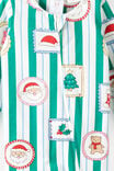 Growie Long Sleeve Zip Romper, ENGLISH IVY/SANTA STAMP - example image 3