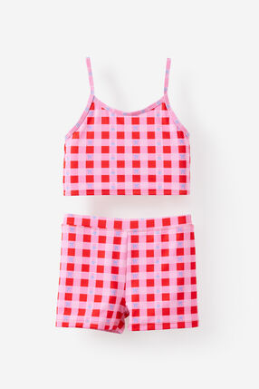 POP RED/FLORAL GINGHAM