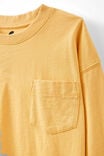 The Essential Long Sleeve Tee, HONEY GOLD WASH - alternate image 2