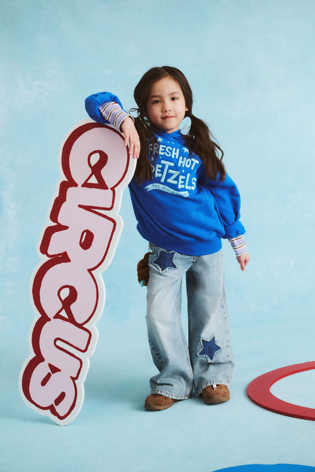 Sammy Oversized Hoodie, HARBOUR BLUE/PRETZELS