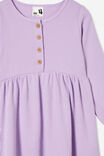 Vestido - Sally Button Front Long Sleeve Dress, LILAC DROP WAFFLE - vista alternativa 2