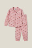Angie Long Sleeve Pyjama Set, ZEPHYR/FLORAL WOOD STAMP - alternate image 1