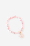 Kids Beaded Bracelet, PEARLY PINK HEART/BEADED - example image 1