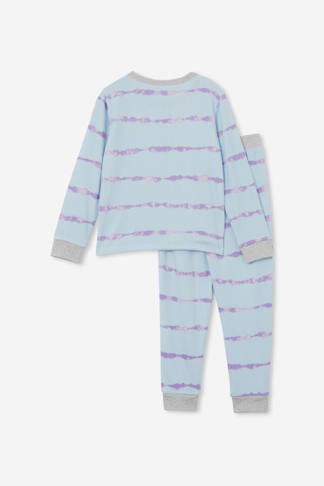 Cody Long Sleeve Pyjama Set, SKYE HAZE/LINEAR TIE DYE