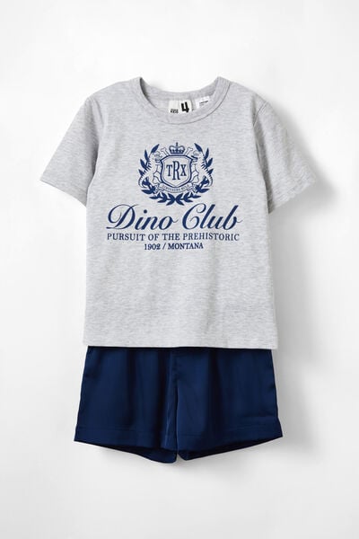 Calvin Short Sleeve Pyjama Set, IN THE NAVY/DINO CLUB