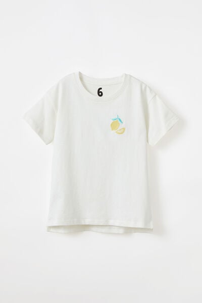 Poppy Short Sleeve Graphic Print Tee, VANILLA/LEMONS