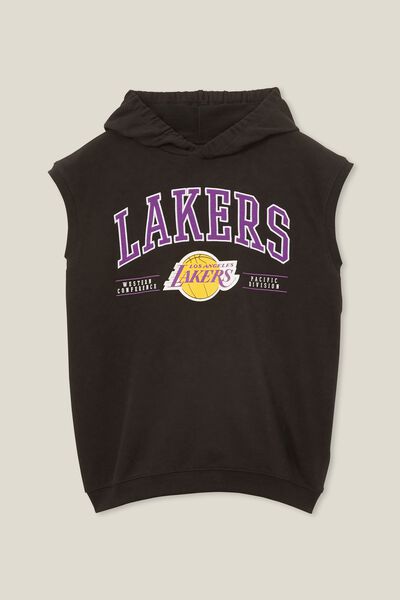 License Oversized Slouch Hooded Tee, LCN NBA BLACK/LAKERS