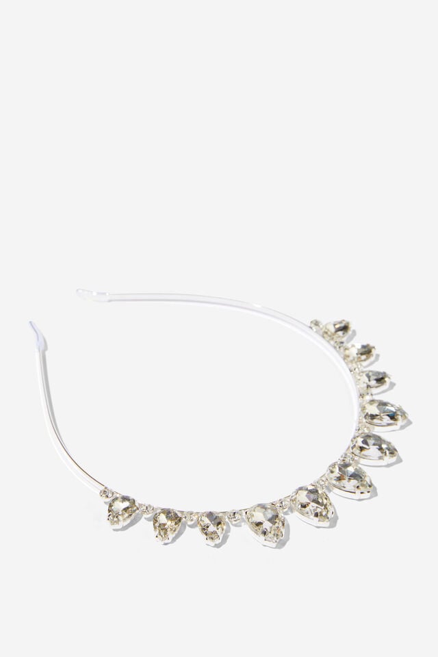 Luxe Headband, SILVERY/GEMMIE TIARA