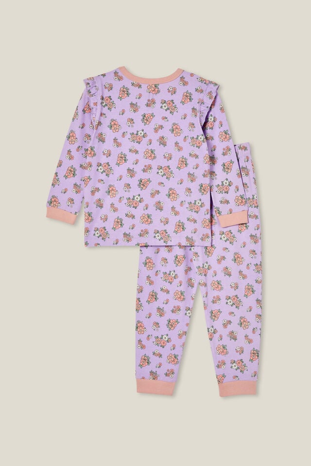 Ava Long Sleeve Pyjama Set, LILAC DROP/DITSY FLORAL