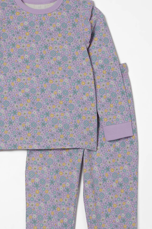 Ava Long Sleeve Pyjama Set, LILAC DROP/MIMI FLORAL
