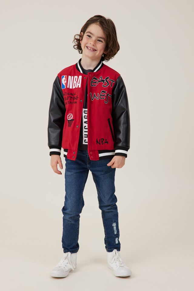 Cotton on Kids - License Bomber Jacket - LCN NBA Heritage red/nba Patchwork