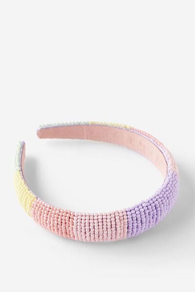 Sophia Luxe Headband, PASTEL RAINBOW BEADS