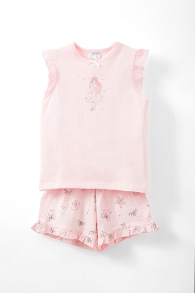 Stacey Flutter Short Sleeve Pyjama Set Licensed, LCN DIS BALLERINA/BALLET ARIEL