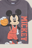 Mickey Mouse Drop Shoulder Short Sleeve Tee, LCN DIS RABBIT GREY/MICKEY BASKETBALL - alternate image 2