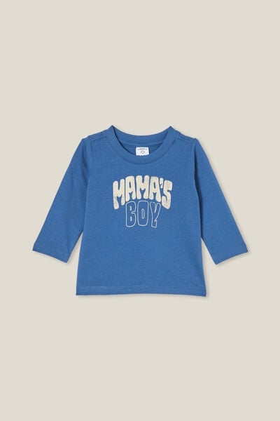 Camiseta - Jamie Long Sleeve Tee, PETTY BLUE/MAMAS BOY