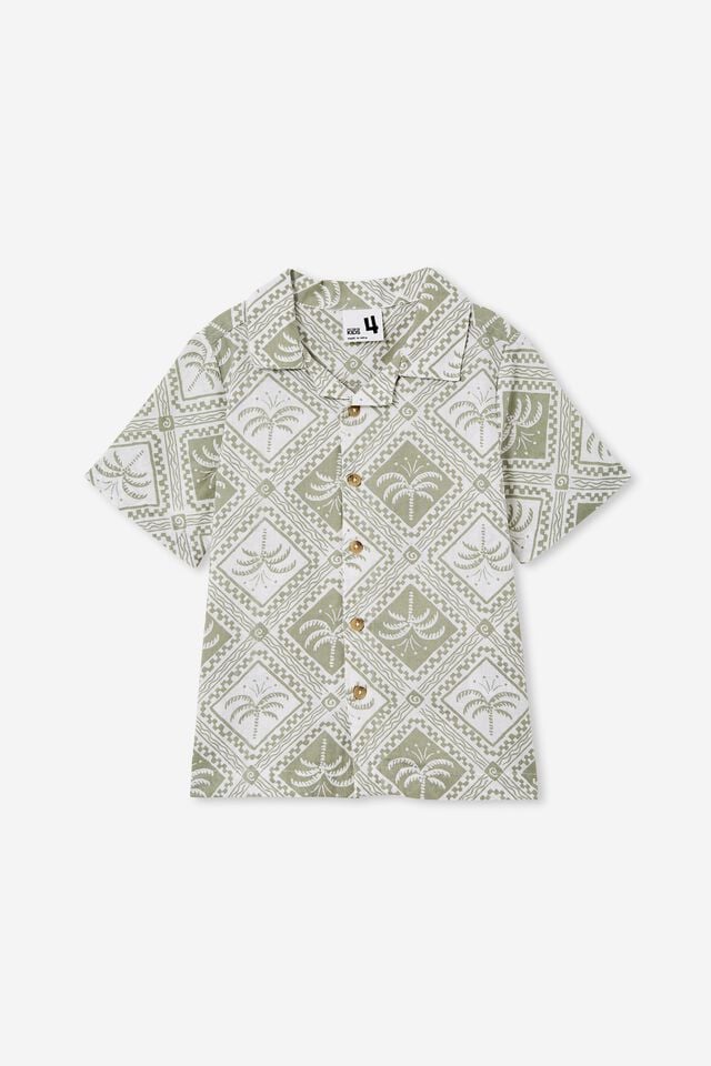 Camiseta - Cabana Short Sleeve Shirt, DEEP SAGE/TILE PALM