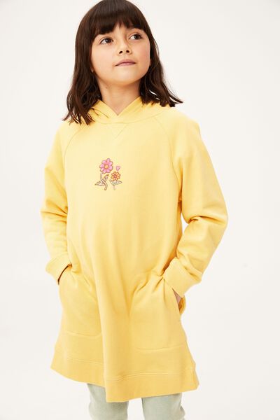 Maria Long Sleeve Hooded Dress, DAFFODIL/LOVE YOUR MOTHER