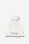 Organic Rib Knit Beanie - Personalised, MILK - alternate image 1