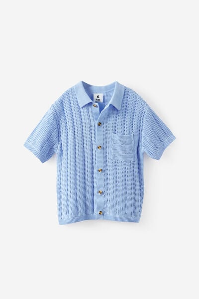Resort Knitted Shirt, CLOUD BLUE