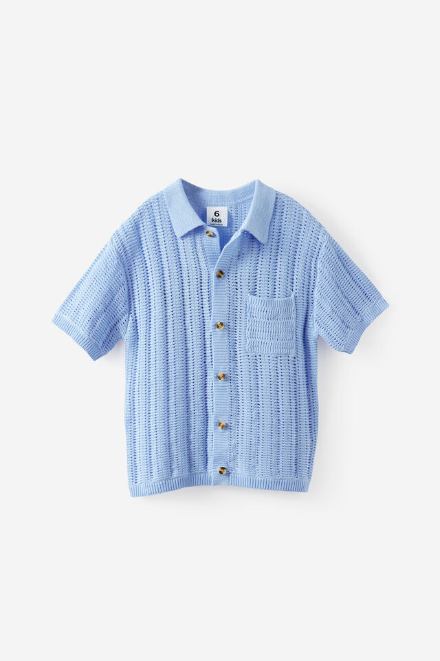Resort Knitted Shirt, CLOUD BLUE