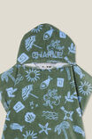 Kids Hooded Towel - Personalised, SWAG GREEN/MYKONOS - alternate image 2