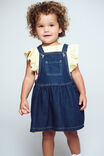 Peggy Denim Pinafore, MID BLUE WASH - example image 1