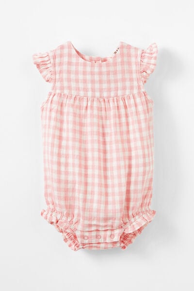 The Poppy Playsuit, CORAL DREAMS/GINGHAM