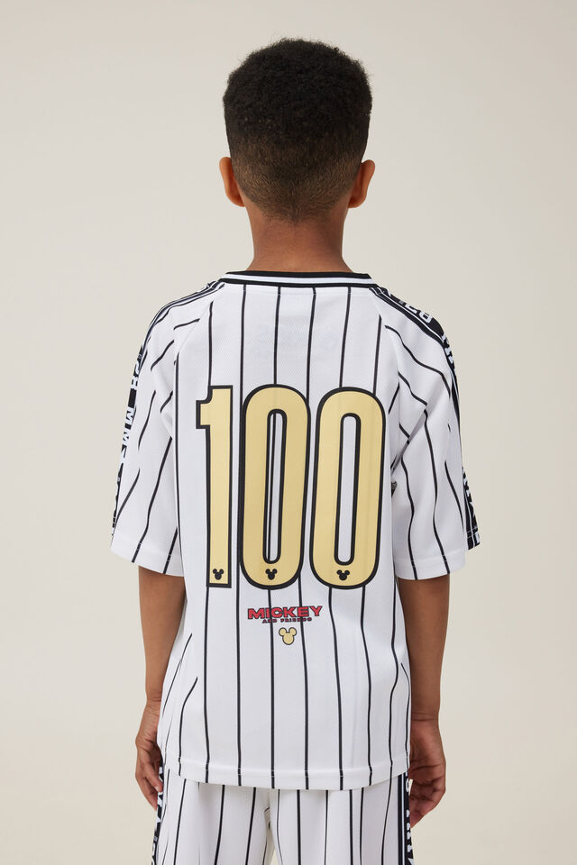 Camiseta - License Soccer Jersey, LCN DIS VANILLA STRIPE 100/MICKEY & FRIENDS