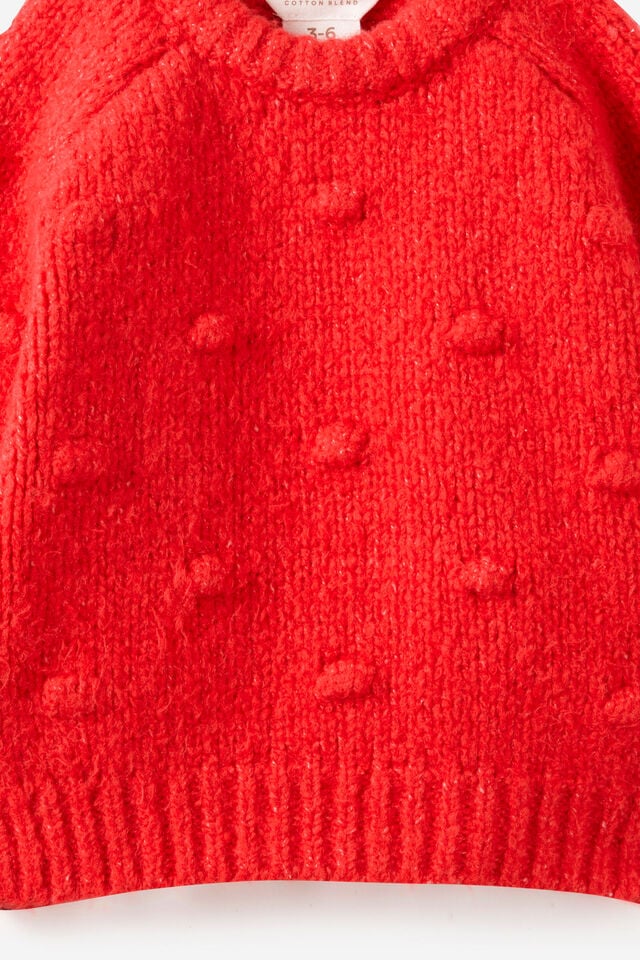 Baby Organic Blend Knit Sweater, VARSITY RED MARLE