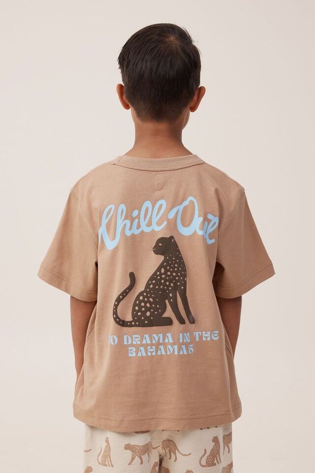 Jonny Short Sleeve Print Tee, TAUPY BROWN/CHILL OUT CHEETAH