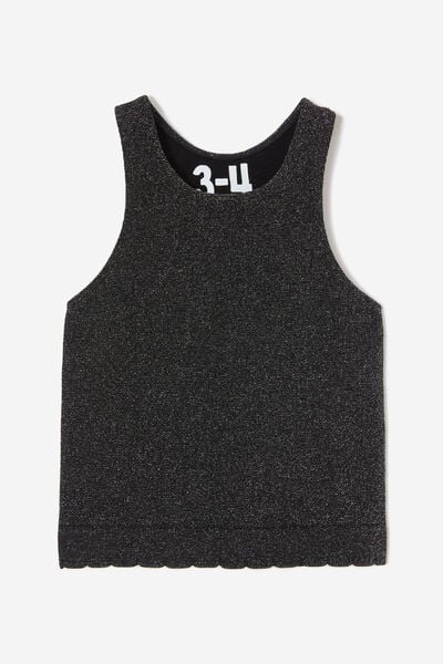 Regata - Kali Seamfree Tank, BLACK METALLIC/SCALLOP