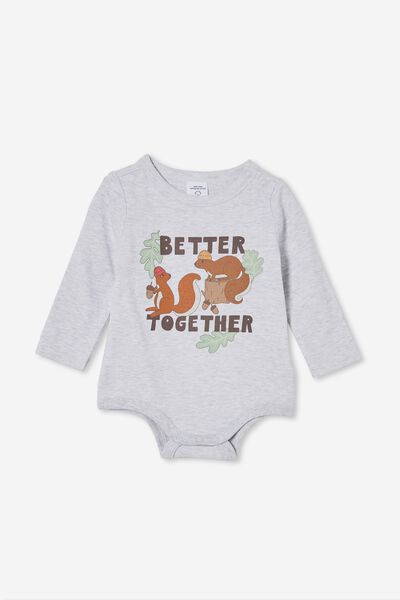 The Long Sleeve Bubbysuit, CLOUD MARLE/BETTER TOGETHER